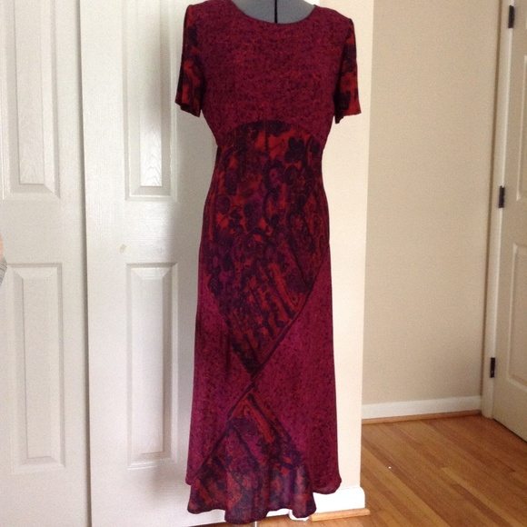 Vintage Carole Little Pieced Pattern Maxi Dress - Picture 2 of 8